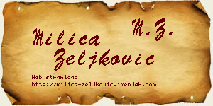 Milica Zeljković vizit kartica